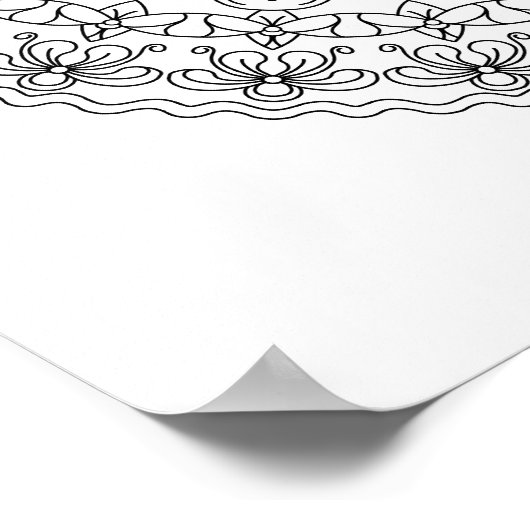 Bloem Mandala Kleuring voor Volwassenen Poster (Hoek)