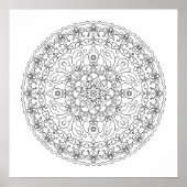 Bloem Mandala Kleuring voor Volwassenen Poster (Voorkant)