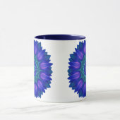 Bloem Mandala met gloeiende blauw Mok (Midden)
