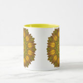 Bloem Mandala met gloeiende schaduwen van geel Mok (Midden)