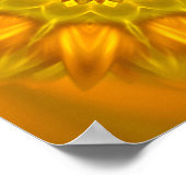 Bloem Mandala met gloeiende schaduwen van geel Poster (Hoek)