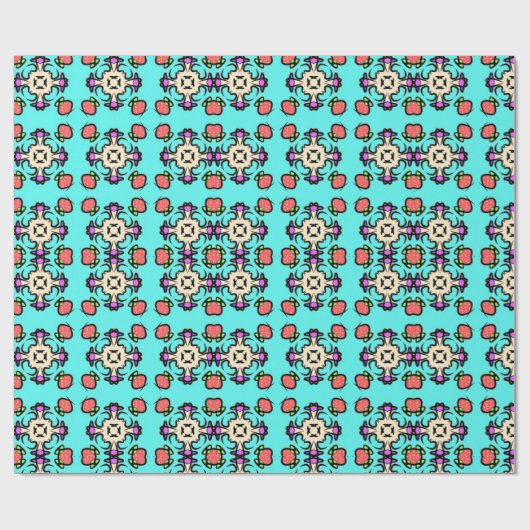 Bloem Mandala Naadloos Patroon Cadeaupapier (Vlak)