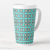 Bloem Mandala Naadloos Patroon Latte Mok (Rechterhoek)