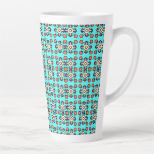 Bloem Mandala Naadloos Patroon Latte Mok