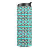 Bloem Mandala Naadloos Patroon Thermosbeker (Gedraaid links)