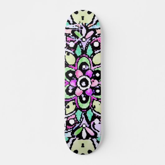 Bloem mandala ontwerp persoonlijk skateboard (Voorkant)