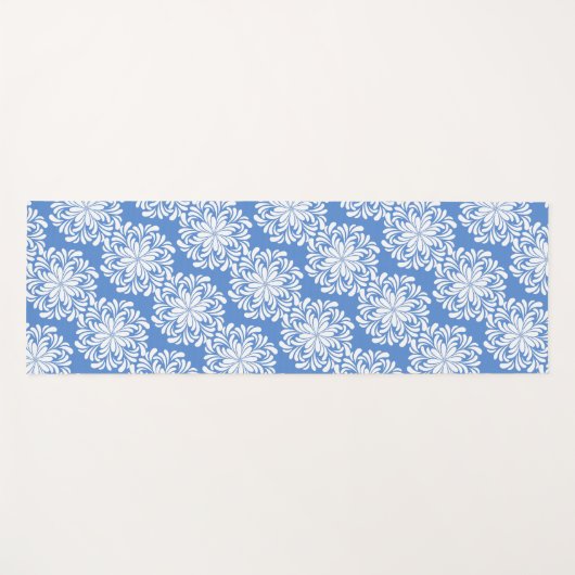 Bloem Mandala Patroon Blauw Yogamat (Voorkant (horizontaal))