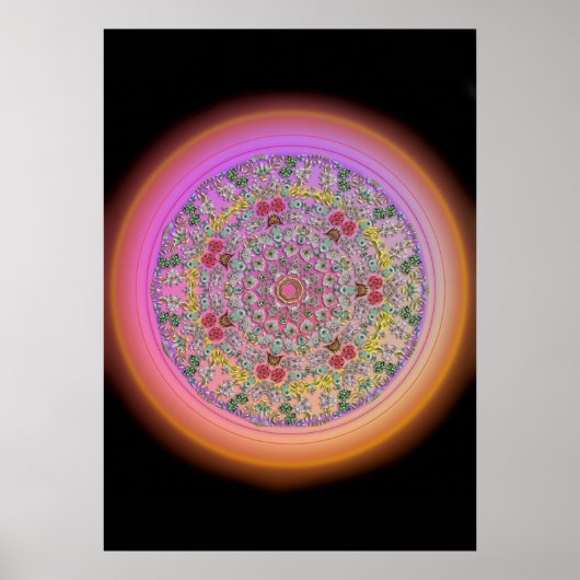 Bloem Mandala - Veerbaar Poster (Voorkant)