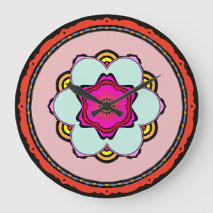 Bloem mandala wandklok
