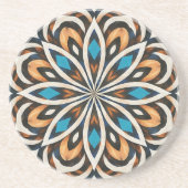 Bloem Mandala Weefsel  Zandsteen Onderzetter (Voorkant)