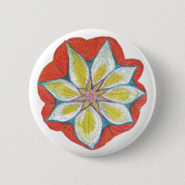Bloem Mandala Yoga Ronde Badge Button 5,7 Cm