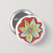 Bloem Mandala Yoga Ronde Badge Button 5,7 Cm (Voorkant /achterkant)