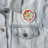 Bloem Mandala Yoga Ronde Badge Button 5,7 Cm (In situ)