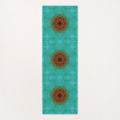 Bloem Mandala Zen Peacock Green Copper Brown Yogamat (Voorkant)