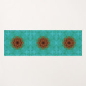 Bloem Mandala Zen Peacock Green Copper Brown Yogamat (Voorkant (horizontaal))