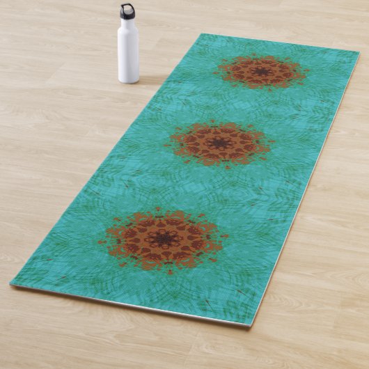 Bloem Mandala Zen Peacock Green Copper Brown Yogamat (In situ)