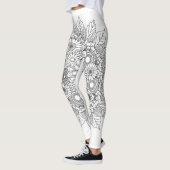 Bloem Mandala zwart en wit Leggings (Links)