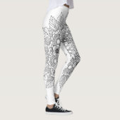 Bloem Mandala zwart en wit Leggings (Rechts)