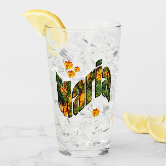 Bloem Maria Naam Logo, Glas (Voorkant ijs)