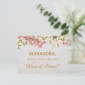 Bloem Marmer Orchideeën Bruidsmeisje Ansichtkaart Feestdagenkaart (Staand voorkant)