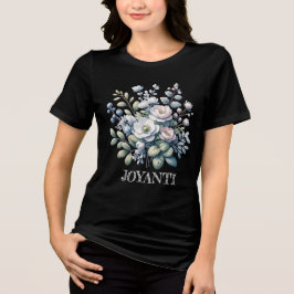 Bloem massief zwarte vrouwen Tri-Blend shirt