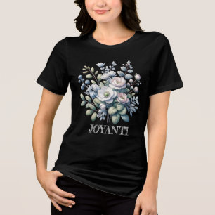 Bloem massief zwarte vrouwen Tri-Blend shirt
