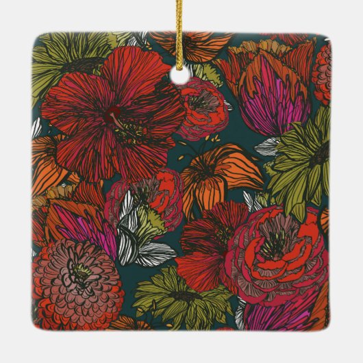 Bloem Medley Keramisch Ornament (Achterkant)