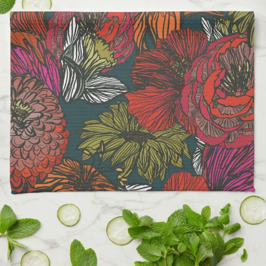 Bloem Medley Theedoek (Gevouwen)