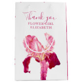 Bloem meisje dank u bruiloft iris rode gunst medium cadeauzakje (Voorkant)