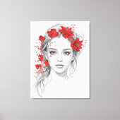 Bloem meisje portret canvas afdruk (Voorkant)