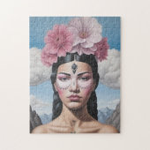 Bloem meisje portret legpuzzel (Verticaal)