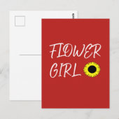 Bloem Meisje zonnebloem  Briefkaart (Voorkant / Achterkant)