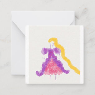 Bloem Meisjes Rapunzel Notitiekaartje