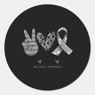 Bloem Melanoma Lint Vrede Liefde Cure Ronde Sticker