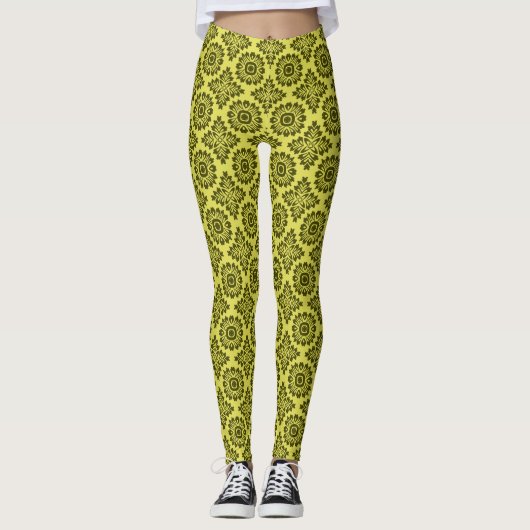 Bloem met barokgeel 21102020 leggings (Voorkant)