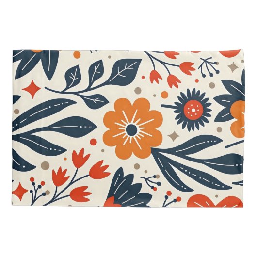 Bloem met bladeren kussensloop (Achterkant)