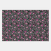 Bloem met bloem met roze paarse bloemen met bloem inpakpapier vel (Voorkant)