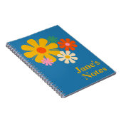 Bloem met de sluis Reto 60s 70s op blauw Notitieboek (Rechterzijde)