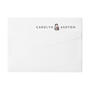 Bloem met een etiket op de langwerpige bruiloft