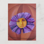 Bloem met een gezicht collage briefkaart (Voorkant)