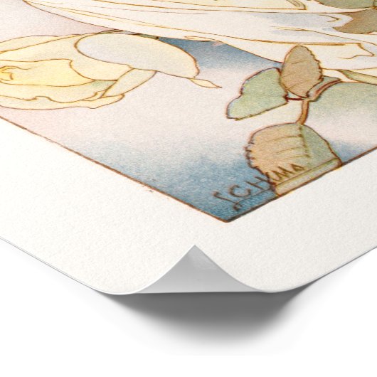 Bloem met gele rozen poster (Hoek)