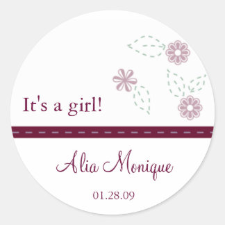 Bloem met gestikte lint Stickers