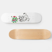 Bloem met hart, puppy en vlinder skateboard (Horizontaal)