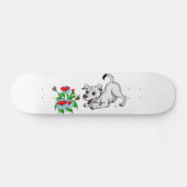 Bloem met hart, puppy en vlinder skateboard (Horizontaal)