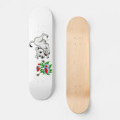 Bloem met hart, puppy en vlinder skateboard (Voorkant)