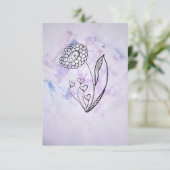 Bloem met Hartjes Dank je kaart (Staand voorkant)