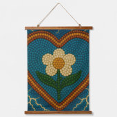 Bloem met kralen en donder hangend wandkleed (Voorkant)