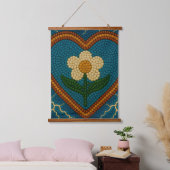 Bloem met kralen en donder hangend wandkleed (Slaapkamer)