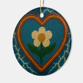 Bloem met kralen en donder keramisch ornament (Links)