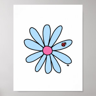 Bloem met Ladybug Poster